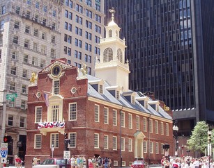 Photo:  The Old State House, a museum on the Freedom Trail and the site of the Boston Massacre